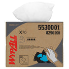 Wypall - Chiffons de nettoyage moyen X70 Power Clean (55300), boîte BRAG, blancs, 200 feuilles-Le pouvoir d'absorption d'HydroKnit permet à l'essuie-tout de s'imbiber d'eau presque instantanement et de la retenir pour reduire l'egouttement : les chiffons d'atelier blanchis ne peuvent rivaliser avec ce genre de performance.