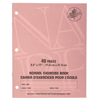 North American Paper Inc. - Cahiers d’exercices - 8 -5 po x 11 po - quadrillé 1 cm - 40 pages - paquet de 25-40 feuilles/cahier