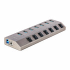 StarTech - Hub USB-C auto-alimenté à 7 ports avec interrupteurs On/Off individuels - Gris sidéral-Chaque port prend en charge BC 1.2, fournissant 1,5 A (7,5 W) de puissance simultanément (52,5 W au total)