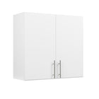 Prepac - Placard mural Elite de 32 po, blanc (WEW-3230)-Poignées stylisées en métal brossé