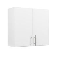 Prepac - Placard mural Elite de 32 po, blanc (WEW-3230)-Poignées stylisées en métal brossé