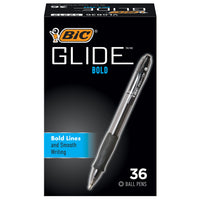 BIC - Stylo à bille Glide Bold rétractable - 1,6 mm - encre noire - paquet de 36-Stylos à bille rétractable