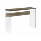 Monarch Specialties - 3055 Table D'Appoint 44 po L - Taupe Foncé/Verre Trempe-Le plateau spacieux de cette table console en verre offre une grande surface pour présenter des plantes, des livres ou d'autres objets décoratifs