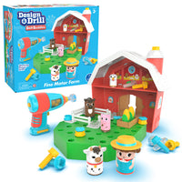 Educational Insights - Conception et perceuse® Boulon Buddies® Grange-Construction de forage playset : agriculteur et la perceuse ! Les enfants utilisent une véritable perceuse de jouets, qui fonctionne et qui est sans danger pour les enfants, pour construire leur propre ferme, avec des cultures, des clôtures et des amis animaux, créant ainsi une cour de ferme personnalisée parfaite pour faire semblant de jouer.