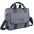 Sacoche pour Ordinateur Portable 13-14", Sac à Bandoulière, Sac de Travail/Voyage/Affaires, Matière Déperlante - Grise-Matière nylon rembourrée. Conçu pour emporter tous vos essentiels de bureau pret à partir