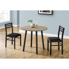 Monarch Specialties - 1003 Ens Salle A Manger 3 pièces - Dessus Taupe/Metal Noir-Dimensions du produit: la table mesure 30 pouces H x 35 pouces L x 35 pouces P avec les deux feuilles vers le haut (chaque feuille mesure 7 pouces L); chaque chaise mesure 33 pouces H x 15,75 pouces L x 16,25 pouces P