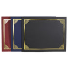 St. James - Porte-certificats/porte-documents - bordure dorée - finition lin - noir - paquet de 5 - 83802-Papier de couverture de qualité supérieure, 230 g, texturé en lin avec un élégant motif de feuille d'or