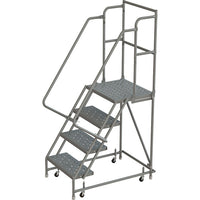 Tri-Arc Manufacturing – Escabeau roulant avec marche supérieure profonde; 40 po haut.; 4 marches; 16 po larg. (KDSR104166-D2)-Nombre de marches : 4