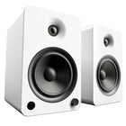 Kanto – Haut-parleurs étagères amplifiés YU6 avec Bluetooth et pré-ampli phono, blanc mat-La technologie Bluetooth avec Qualcomm aptX vous permet de profiter d'une diffusion de qualité supérieure depuis la paume de votre main