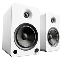 Kanto – Haut-parleurs étagères amplifiés YU6 avec Bluetooth et pré-ampli phono, blanc mat-La technologie Bluetooth avec Qualcomm aptX vous permet de profiter d'une diffusion de qualité supérieure depuis la paume de votre main
