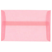 JAM Paper Enveloppes translucides A1, rose dragée, 50/paquet-Enveloppes en papier rose translucide