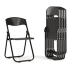 Chaise pliante robuste de la série HERCULES en plastique noir avec supports de fixation intégrés et une capacité de 500 lb-Capacité de poids de 500 lb