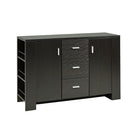 Brassex - Vaisselier 11424 3 tiroirs, 2 armoires avec tablettes, et 6 tablettes lat. sans porte, cerisier foncé-Élégant vaisselier doté de trois tiroirs de rangement, de deux armoires de rangement avec des tablettes et de six tablettes latérales sans porte