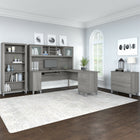 Bush Furniture - Classeur latéral à 2 tiroirs Somerset - Gris platine-Le style transitionnel comprend des pattes coniques, un fini élégant et de la quincaillerie métallique contemporaine