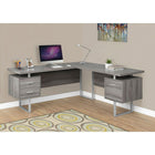 Monarch Specialties - 7304 Bureau 70 po - Taupe Fonce Cote Droit Ou Gauche-Le dessus de bureau flottante extra-large libère le dessus des unités de rangement pour les utiliser comme surfaces supplémentaires