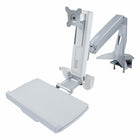 StarTech - Support de bureau réglable pour bras de moniteur assis-debout avec plateau pour clavier et souris-Soulevez simplement la surface de travail jusqu'à 17,7 po pour élever à la fois votre moniteur et votre clavier