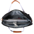 Vangoddy Sac de transport à bandoulière avec poignée pour ordinateur portable 14 po - Noir-Doubles ouvertures à glissière avec sangles de transport rembourrées pour un accès pratique et un port confortable