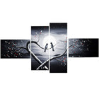 Designart – Imprimé sur toile, Oiseaux amoureux, 4 panneaux, 60 po x 32 po, (PT1221G)-Imprimé