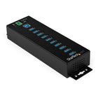 StarTech - Hub industriel USB 3.0 à 10 ports avec adaptateur d’alimentation externe-Protège vos appareils connectés avec une protection ESD de 15kV dans l’air et 8kV au contact