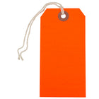 JAM Paper Étiquettes pour cadeaux avec ficelle, moyennes, 4 3/4 x 2 3/8 po, rouge néon, 100/paquet-Étiquettes avec ficelle pour cadeaux