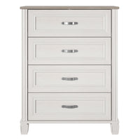 Ameriwood Home Beaumont - Commode à 4 tiroirs Rue Lane - chêne ivoire et chêne gris-Rangez vos vêtements pliés grâce à la commode à 4 tiroirs Beaumont d’Ameriwood Home