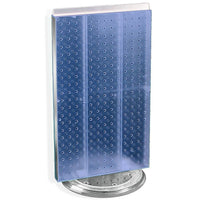 Azar Displays – Présentoir de comptoir à panneaux perforés sur 2 côtés, 22 x 13,5 po, bleu translucide (700513-BLU)-Le présentoir à deux côtés repose une base rotative en plastique transparent, qui offre un accès facilité aux clients