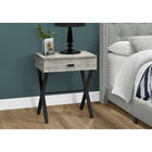 Monarch Specialties - 3451 Table D'Appoint - 24 po H/Faux Bois Gris/Metal Noir-Cette table se glisse facilement à côté du divan, une chaise ou même votre lit