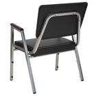 Fauteuil de réception médical bariatrique de la série HERCULES en vinyle antimicrobien noir avec dossier à panneau-Rembourrage en vinyle antimicrobien noir