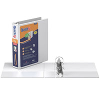 QuickFitMD – Cartable antimicrobien robuste à anneaux ronds de petite taille Deluxe, 1 1/2 po, blanc-Idéal pour les guides des employés, les manuels de produits et les manuels de formation