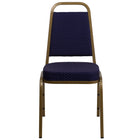 Flash Furniture – Chaise banquet empilable à dossier trapèze, siège 2,5 po, doré avec tissu bleu marine (FDBHF1AG0849)-Chaise de banquet multi-usages