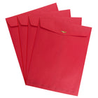 JAM Paper Enveloppes recyclées à ouverture au sommet pour catalogue, fermeture à agrafe, 10 x 13 po, rouge, 25/paquet (87477a)-Fermeture à fermoir