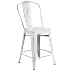 Flash Furniture – Tabouret de comptoir de 24 po avec dossier, pour l’intérieur, métal vieilli, blanc (ET353424WH)-Capacité de poids de 500 lb