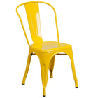 Flash Furniture – Table rectangulaire 31,5 x 63 po et 6 chaises empilables, int./ext., métal, jaune (ET-CT005-6-30-YL-GG)-Certifié ANSI/BIFMA
