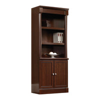 Sauder® - Bibliothèque avec portières, collection Palladia, fini cerisier Sel-Rangement dissimulé