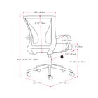 Chaise de bureau ergonomique à dossier en maille Workspace de CorLiving - Gris-Poids maximal maximal : 299 lb
