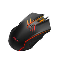 Havit MS1027 USB2.0 filaire 2400DPI avec une respiration fraîche Rainbow LED Light Design Souris de jeu à 6 boutons - Noir-Un clic pour changer le DPI, jusqu'à 2400 dpi