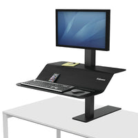 Fellowes - Poste de travail assis-debout Lotus VE-simple-La technologie Smooth Lift permet de passer sans effort de la position assise à la position debout