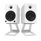 Kanto SE6 Supports de haut-parleur de bureau surélevés pour haut-parleurs grands - Blanc-La surface de repos du haut-parleur mesure 5,3po L x 7,4po l (13.5 x 18,8 cm).