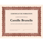 St. James - Certificats avec sceaux dorés - 24 lb (90 g/m2) - 216 x 279 mm (8 1/2 x 11 po) - Gioche rouge - 25/emb.-Modèles téléchargeables sans frais à www.first-base.com