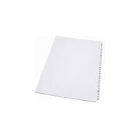 Apak - Onglet alphabétique Apak -  Lettre M -  blanc -  8 1/2 po x 11 po -  coupe 1/26 -  non perforé -  25 par paquet-Onglets d'index et de juridique