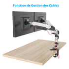 ShoppingAll Support de bureau à pince pour écran, entièrement réglable, à double ressort à gaz - Blanc-Tous les outils nécessaires sont inclus dans la boîte pour une installation rapide et facile