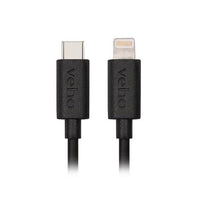 Veho - Câble de charge et de synchronisation Pebble USB-C vers Lightning 0.2 m/0.7 pi - Noir-Chargez et synchronisez les appareils portables, appareils photo, téléphones intelligent, tablettes sur votre ordinateur portable ou ordinateur