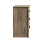 Prepac – Table de nuit haute à 3 tiroirs DDC-2403 Salt Spring, gris délavé-Détaillé avec des bords supérieurs courbés et un panneau de base arqué