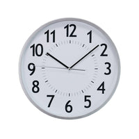 Kiera Grace – Horloge murale pour bureau et maison, 12 po, argent, 6/paq.-Horloge murale ronde de 12 po avec profil élégant en argent et cadran classique