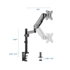 Uplite Support de Bureau Pour Moniteur Avec Bras Ajustables et Articulés, Pour 1 Ecran de 17"- 32"-Pince de bureau - S'installe à l'arrière de votre bureau via une pince en C (jusqu'à 3,15” d'épaisseur) ou un support à œillets (jusqu'à 1,57” d'épaisseur) en option