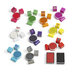 Hand2Mind - Ensemble d'activités de timbres Numberblocks Stampoline Park-Comprend 20 tampons (1 face et 1 carré vierge pour les blocs numériques de 1 à 10), 12 tampons encreurs (10 tampons encreurs avec des couleurs uniques de blocs numériques et 2 grands tampons encreurs pour les traits du visage), feuille d'instructions.