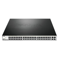 D-Link – Commutateur PoE Gigabit 52 ports WebSmart avec 48 ports PoE et 4 ports SFP-Muni de 48 ports 10/100/1000 Mbps et 4 ports SFP Gigabit.