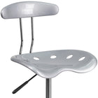 Flash Furniture – Tabouret de dessinateur éclatant de 30,5 po avec siège tracteur, argenté (LF215SILVER)-Siège pivotant