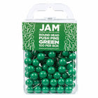 JAM PAPER - Punaises Colorees, Punaises Carte à Tête Ronde, Vert, Paquet de 100-Punaises en plastique