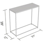 Safdie & Co. 31L Table Console - Verre Métal - Noir-Facile à assembler.